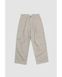 Still By Hand - Linen Mixed Baker Pants Taupe 1 - Lyst