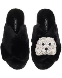 Laines London - Slipper With Queenie The Bichon Brooch Xl(uk8-9) - Lyst