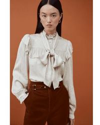 Suncoo - Lorena Pussy Bow Blouse - Lyst