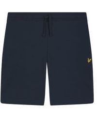 Lyle & Scott - Slub corto en marina oscura - Lyst