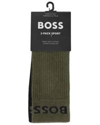 BOSS - 2 Pack Rs Sport Socks Khaki/black 39-42 - Lyst