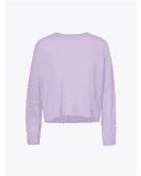 360cashmere - Riley Crew Open Stitch Sleeves Jumper Size: M, Col: Lilac M - Lyst