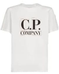 C.P. Company - Gauze 30 And 1 Jersey Large Graphic Logo T Shirt L - Lyst