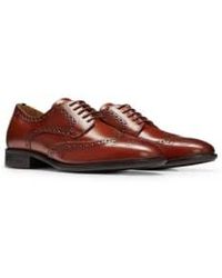 BOSS - Boss Colby Derby Shoes In Leather With Brogue Details 50503609 210 - Lyst