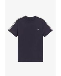 Fred Perry - Taped Ringer T-shirt Dark Graphite - Lyst