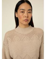 FRNCH - Fringed Knitted Sweater Beige M - Lyst