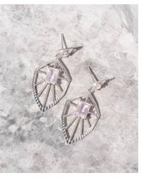 Zoe & Morgan - Silver Rose Quartz Earrings Sterling Silver - Lyst