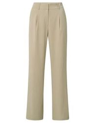 Yaya - Woven Wide Leg Trousers With Side Pocket Zip Fly And Pleats Light - Lyst