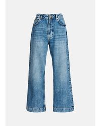 Essentiel Antwerp Blue Arias Cropped High Rise Flare Jeans