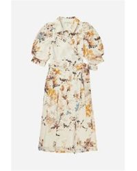 Munthe - Jisalanka Puff Sleeve Floral Print Wrap Dress Col: Multi, - Lyst