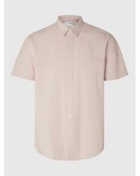 SELECTED - Camisa lino clásica cameo rosa - Lyst