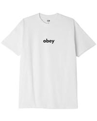 Obey - Lower Case T-shirt - Lyst