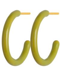 Lulu - Color Hoops Medium Earrings / Willow / Olive - Lyst