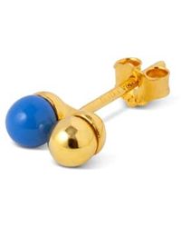 Lulu - Boucle D'oreille Double Color Ball /gold Gold Plated Brass - Lyst