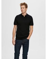 SELECTED - Berg Ss Knit Polo In - Lyst