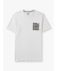 Aquascutum - Mens active club check pocket camiseta en blanco óptico - Lyst