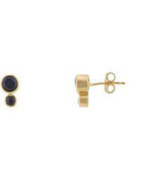 CollardManson Gold Plated Double Onyx Earrings - Blu