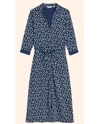 White Stuff - Annie Jersey Shirt Dress Navy Print Uk 14 - Lyst