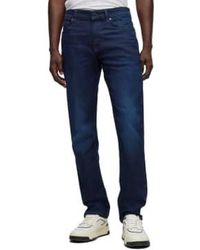 BOSS - Delaware Slim Fit Jeans Zone Dark Stretch 30/32 - Lyst