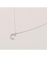 Estella Bartlett - Moon And Star Pendant Necklace Silver Plated / Cubic Zirconia - Lyst
