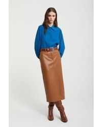 Ottod'Ame - Faux Leather Midi Skirt Cuoio 44 - Lyst