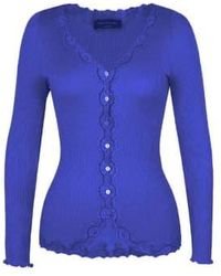 Rosemunde - Cardigan coton soie f dentelle très bleu - Lyst