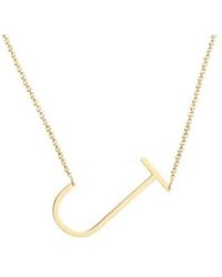 Nordic Muse - Waterproof 18k Initial Letter Pendant Necklace, J - Lyst