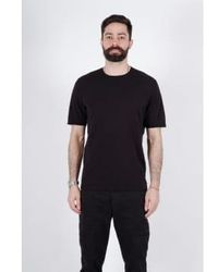 Transit - T-shirt à cou rond en coton italien noir - Lyst