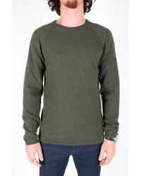 Daniele Fiesoli - Green Boiled Wool Round Neck Knitted Sweater - Lyst