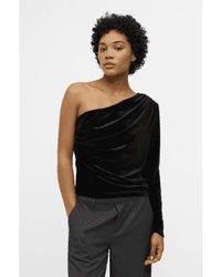 Object - Bianca Velour One Shoulder Top Xs - Lyst
