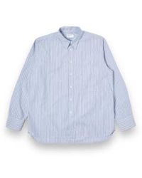 Universal Works - Camisa bolsillo cuadrada 30677 stripe algodón algodón algodón/stripe azul marino - Lyst