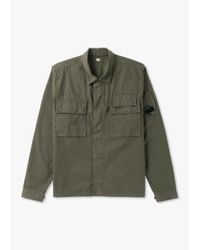C.P. Company - Veste chemise à la gabardine masculine en vert ivy - Lyst