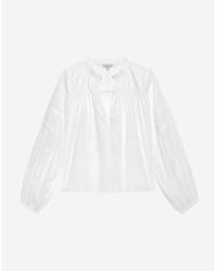 Rails - Marli v neck frill detail top taille: s, col: blanc - Lyst