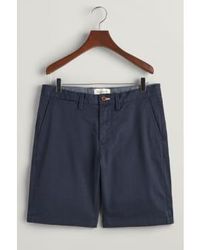 GANT - Marine Slim Fit Twill Shorts 205068 410 30w - Lyst