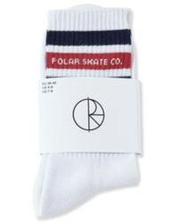 Polar Skate Co. Chaussettes Fat Stripe - Blanc