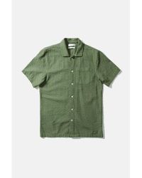 Edmmond Studios - Khaki Short Sleeve Seersucker Shirt S - Lyst