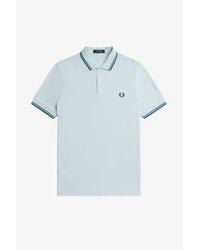 Fred Perry - M3600 Polo Shirt Light Ice / Cyber - Lyst
