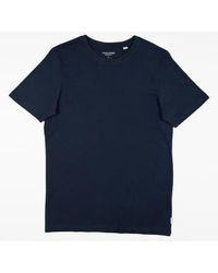 Jack & Jones - Jack And Jones Navy Organic Cotton Slim Fit Basic T Shirt - Lyst
