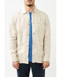 Knowledge Cotton - Light Feather Gray Linen Overshirt Beige / S - Lyst