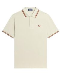 Fred Perry - Reissues Original Twin Tipped Polo Oatmeal / Dark Caramel Whisky 38 - Lyst