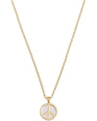 Talis Chains - Peace Pendant Necklace Plated / White - Lyst