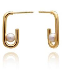 Rachel Jackson - Stellar Hardware Pearl Hoop Earrings - Lyst