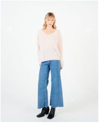 ABSOLUT CASHMERE - Angèle 100% V-neck Oversized Sweater Blush M - Lyst