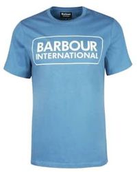 Barbour - T-shirt con grande logo blu horizon - Lyst