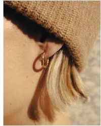 Nordic Muse - Boucles d'oreilles en or martelé en or, étanche - Lyst