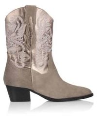 Dwrs Label - Brady Western Boot Taupe - Lyst