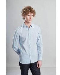 L'Exception Paris - Camisa algodón orgánico japonés a cuadros celeste - Lyst