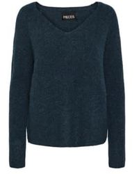 Pieces - Pcellen V Neck Knitted Pullover Xs - Lyst