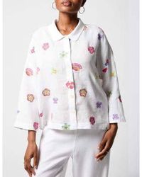 New Arrivals - Sahara Floral Embroidery Boxy Shirt /multi M/l - Lyst