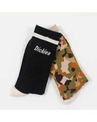 Dickies 2-pack Artondale Socks In Black & Camo - Multicolour